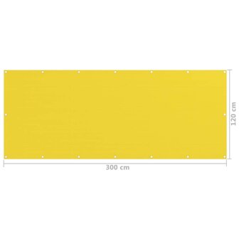 Balkonscherm 120x300 cm HDPE geel 5