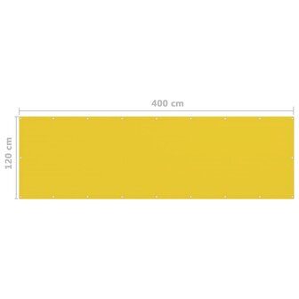 Balkonscherm 120x400 cm HDPE geel 5