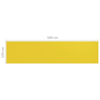 Balkonscherm 120x500 cm HDPE geel 5
