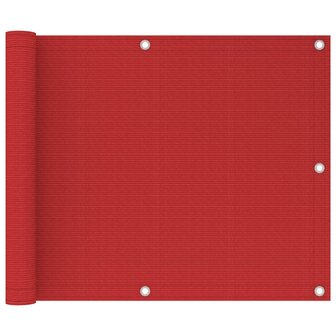 Balkonscherm 75x300 cm HDPE rood 1