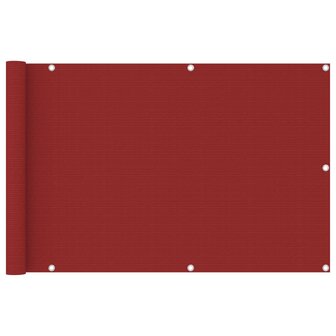 Balkonscherm 90x400 cm HDPE rood 1