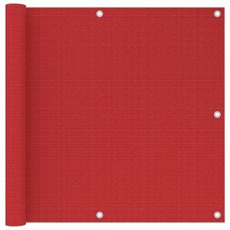 Balkonscherm 90x500 cm HDPE rood 1