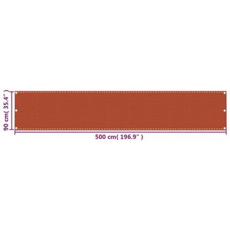 Balkonscherm 90x500 cm HDPE oranje 5