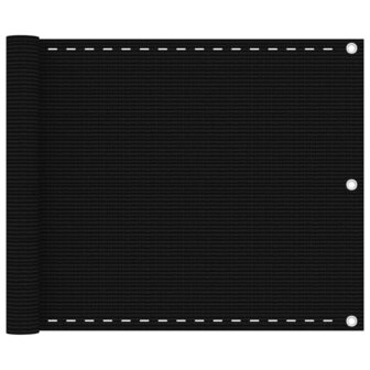Balkonscherm 75x600 cm HDPE zwart 1