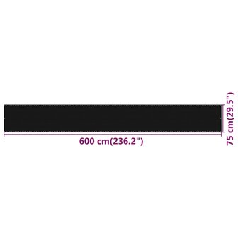 Balkonscherm 75x600 cm HDPE zwart 5