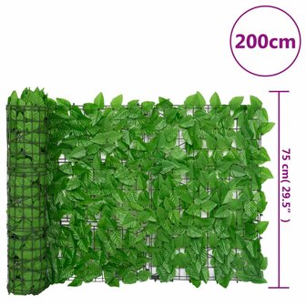 Balkonscherm met groene bladeren 200x75 cm 6