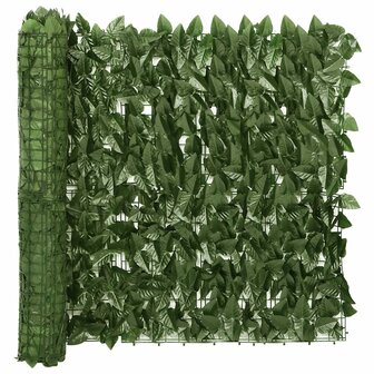 Balkonscherm met donkergroene bladeren 200x75 cm 2