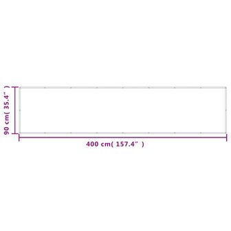 Balkonscherm 90x400 cm 100% oxford polyester lichtgrijs 6