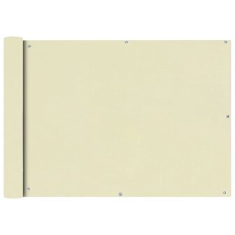 Balkonscherm Oxford textiel 75x400 cm cr&egrave;me 1