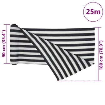Privacynet 75 g/m&sup2; 1,8x25 m HDPE antracietkleurig en wit 8
