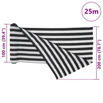 Privacynet 75 g/m&sup2; 2x25 m HDPE antracietkleurig en wit 8