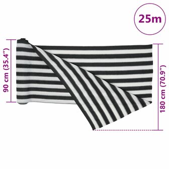 Privacynet 195 g/m&sup2; 1,8x25 m HDPE antracietkleurig en wit 8