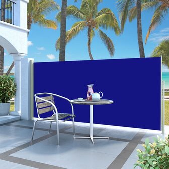 Tuinscherm uittrekbaar 140x300 cm blauw 1