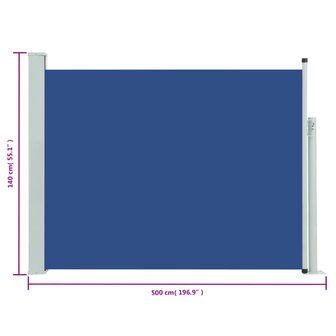 Tuinscherm uittrekbaar 140x500 cm blauw 8