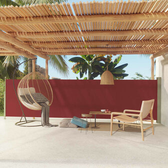 Tuinscherm uittrekbaar 140x600 cm rood 1