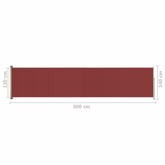 Tuinscherm uittrekbaar 140x600 cm rood 8