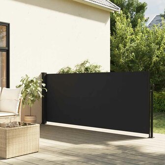 Windscherm uittrekbaar 117x300 cm zwart 1