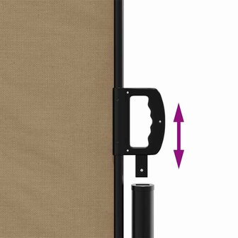 Windscherm uittrekbaar 117x300 cm taupe 6