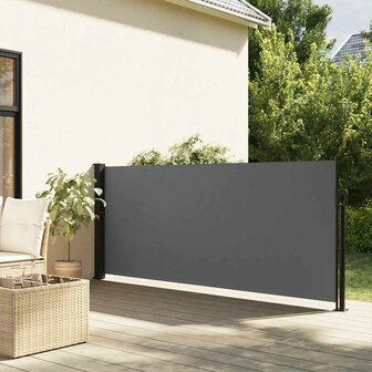 Windscherm uittrekbaar 117x300 cm antracietkleurig 1