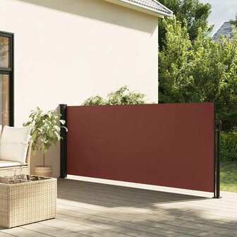 Windscherm uittrekbaar 100x500 cm bruin 1