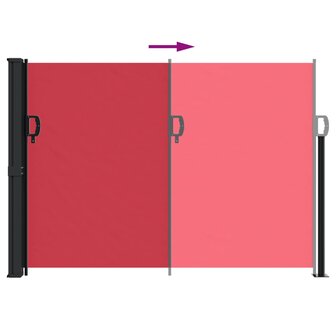 Windscherm uittrekbaar 140x600 cm rood 5