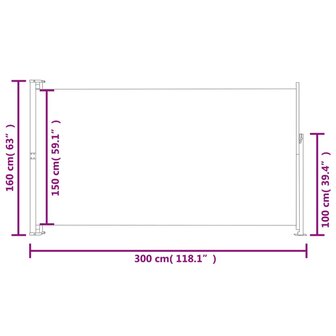 Tuinscherm uittrekbaar 160x300 cm bruin  7