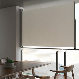 Tuinscherm uittrekbaar 160x300 cm cr&egrave;mekleurig 1