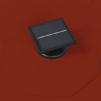 Wandparasol met LED&amp;apos;s 300 cm terracottakleurig 6