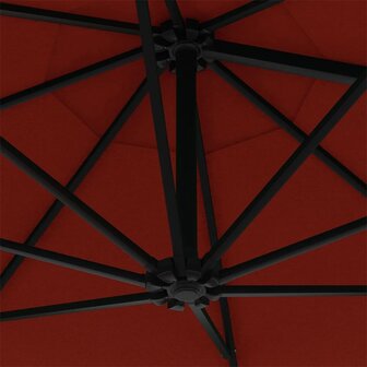 Wandparasol met LED&amp;apos;s 300 cm terracottakleurig 8