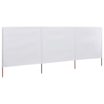 Windscherm 3-panelen 400x120 cm stof wit  1