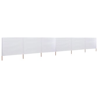 Windscherm 6-panelen 800x80 cm stof wit 1