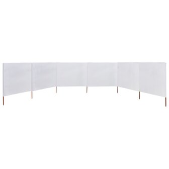 Windscherm 6-panelen 800x80 cm stof wit 3