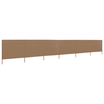 Windscherm 6-panelen 800x80 cm stof taupe 1