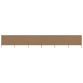 Windscherm 6-panelen 800x80 cm stof taupe 2