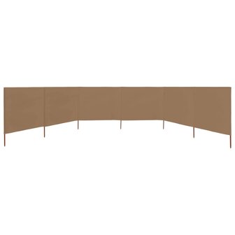 Windscherm 6-panelen 800x80 cm stof taupe 3
