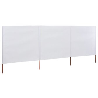 Windscherm 3-panelen 400x80 cm stof zandwit 2