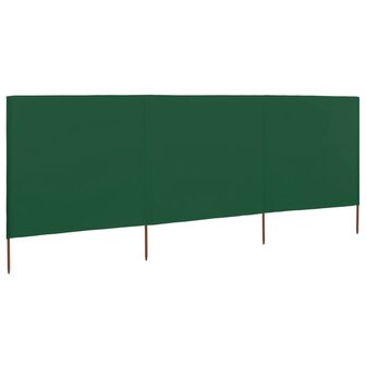 Windscherm 3-panelen 400x80 cm stof groen 2