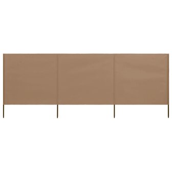 Windscherm 3-panelen 400x80 cm stof taupe 1