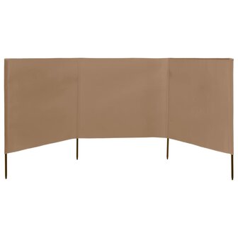 Windscherm 3-panelen 400x80 cm stof taupe 3