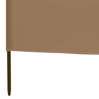 Windscherm 3-panelen 400x80 cm stof taupe 5
