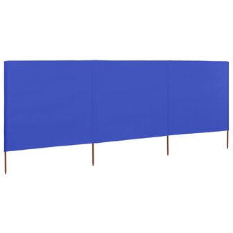 Windscherm 3-panelen 400x120 cm stof azuurblauw 2