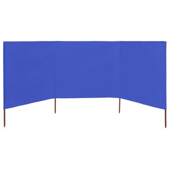 Windscherm 3-panelen 400x120 cm stof azuurblauw 3