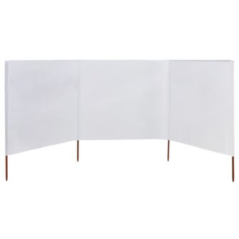 Windscherm 3-panelen 400x160 cm stof zandwit 3