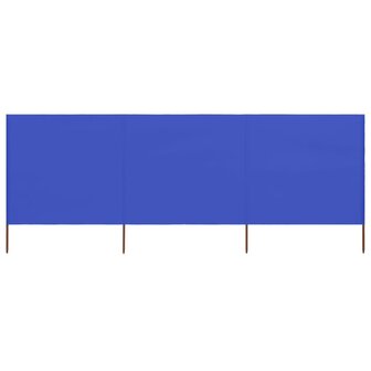 Windscherm 3-panelen 400x160 cm stof azuurblauw 1