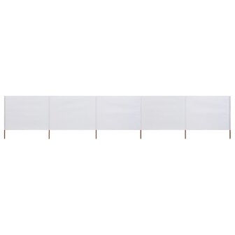 Windscherm 5-panelen 600x80 cm stof zandwit 1