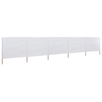 Windscherm 5-panelen 600x80 cm stof zandwit 2