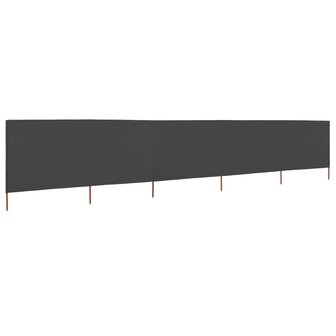 Windscherm 5-panelen 600x80 cm stof antraciet 2