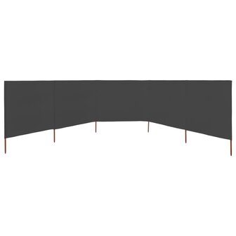 Windscherm 5-panelen 600x80 cm stof antraciet 3