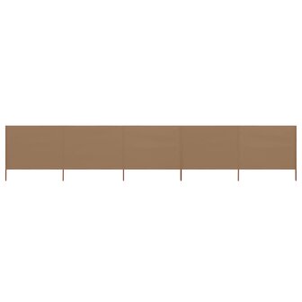 Windscherm 5-panelen 600x80 cm stof taupe 1