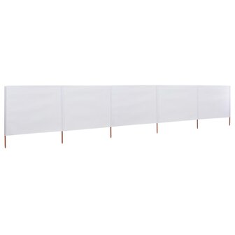 Windscherm 5-panelen 600x120 cm stof zandwit 2